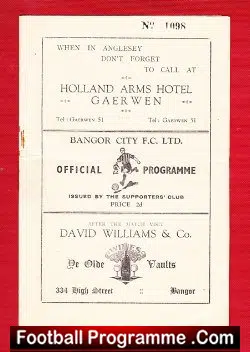 Bangor City v Morecambe 1949 – 1940s