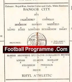Bangor City v Rhyl Athletic 1948