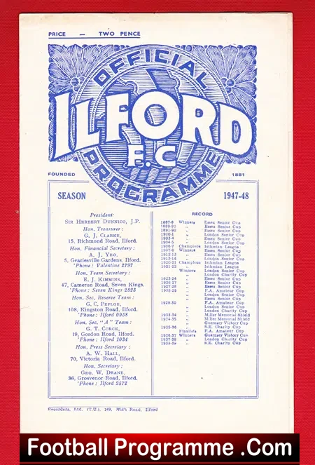 Barnet v Leytonstone 1948 – Senior Cup Semi Final at Ilford