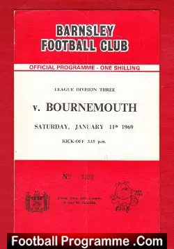 Barnsley v Bournemouth 1969 - football programme