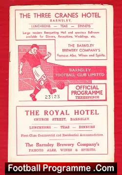 Barnsley v Doncaster Rovers 1956 - football programme