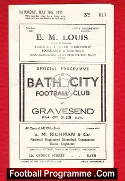 Bath City v Gravesend Northfleet 1947