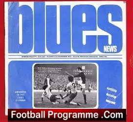 Birmingham City v Chelsea 1973 - football programme