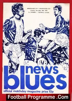 Birmingham City v Manchester City 1974 - football programme