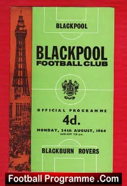 Blackpool v Blackburn Rovers 1964 - football programme
