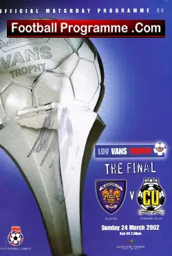 Blackpool v Cambridge United 2002 - LDV Cup Final SIGNED - football programme