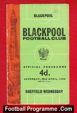 Blackpool v Sheffield Wednesday 1964 - football programme