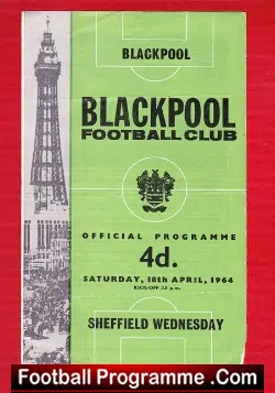 Blackpool v Sheffield Wednesday 1964 - football programme