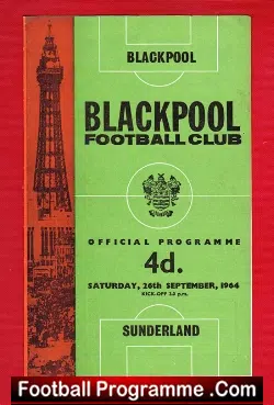 Blackpool v Sunderland 1964 - football programme