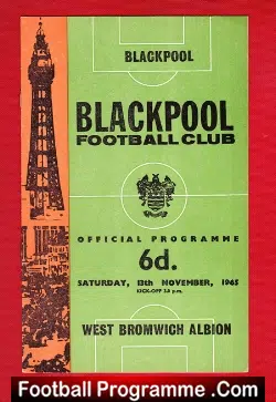 Blackpool v WBA 1965 - football programme