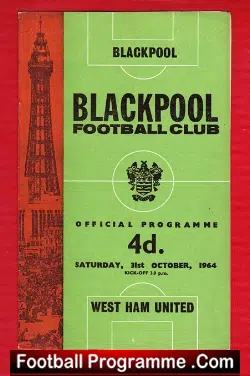 Blackpool v West Ham United 1964 - football programme