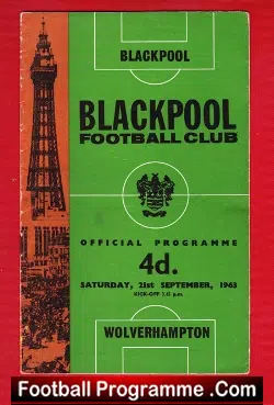 Blackpool v Wolves 1963 - football programme