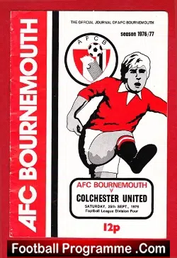 Bournemouth v Colchester United 1976 - football programme