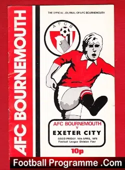 Bournemouth v Exeter City 1976 - football programme