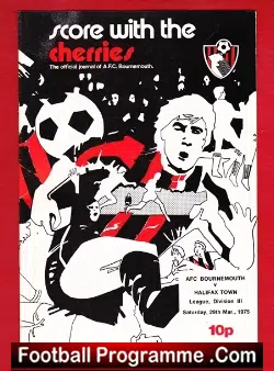 Bournemouth v Halifax Town 1975 - football programme