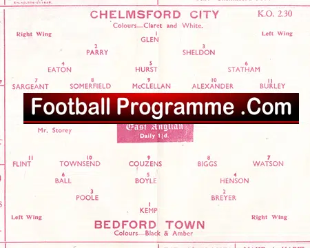 Chelmsford City v Bedford Town 1946 – Southern League