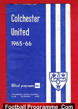 Colchester United v Aldershot 1966 - football programme