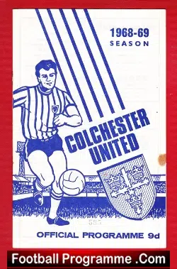 Colchester United v Aldershot 1969 - football programme