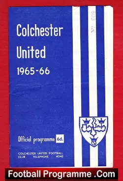 Colchester United v Barnsley 1965 - football programme