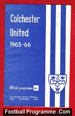 Colchester United v Barrow 1966 - football programme