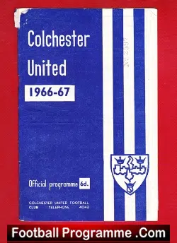 Colchester United v Bournemouth 1966 - football programme