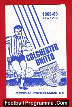 Colchester United v Bradford 1969 - football programme