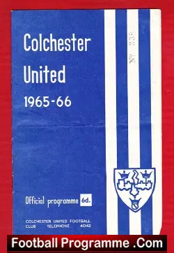 Colchester United v Bradford City 1966 - football programme
