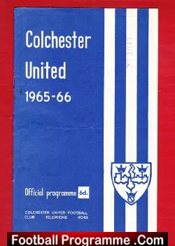 Colchester United v Bradford City 1966 - football programme