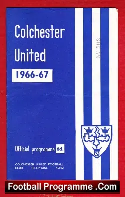 Colchester United v Brighton 1967 - football programme