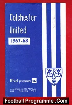 Colchester United v Bristol Rovers 1967 - football programme