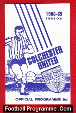 Colchester United v Chester 1969 - football programme
