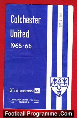 Colchester United v Crewe Alexandra 1965 - football programme