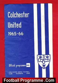 Colchester United v Darlington 1966 - football programme