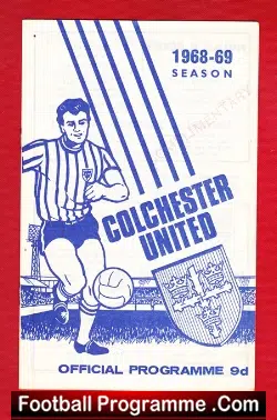 Colchester United v Darlington 1968 - football programme