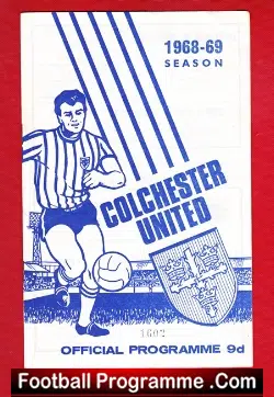 Colchester United v Exeter City 1968 - football programme