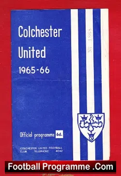 Colchester United v Luton Town 1966 - football programme