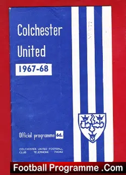 Colchester United v Mansfield Town 1967 - football programme