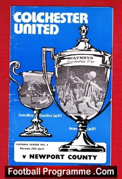 Colchester United v Newport County 1972