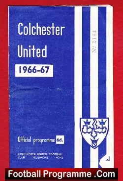 Colchester United v Orient 1966 - football programme