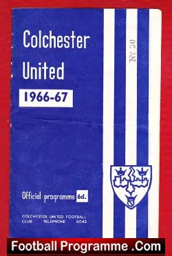 Colchester United v Peterborough United 1966 - football programme