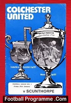 Colchester United v Scunthorpe United 1972 - football programme