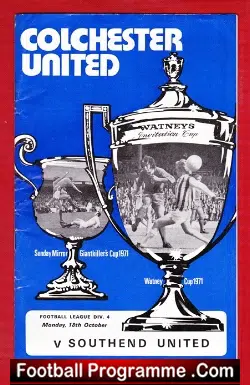 Colchester United v Southend United 1971 - football programme