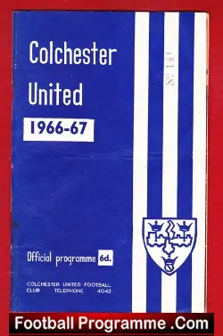 Colchester United v Torquay United 1967