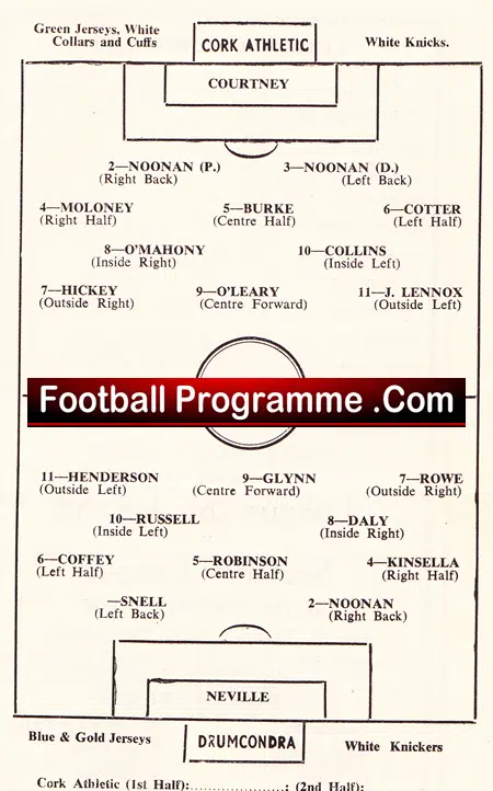 Cork Athletic v Drumcondra 1952 – League Of Ireland