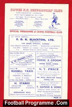 Cowes v Yeovil Town 1963 – FA Cup Tie – First Time Visit