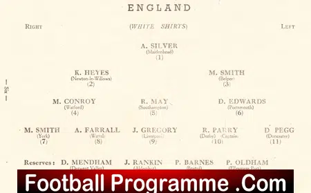 England v Ireland 1951 – Schoolboys Match Liverpool Anfield School Boys