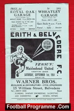 Erith Belvedere v Maidenhead United 1951