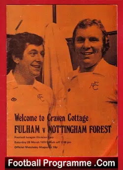 Fulham v Nottingham Forest 1974