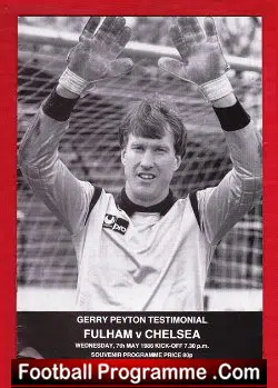 Gerry Peyton Testimonial Benefit Match Fulham 1986 - SIGNED - football programme
