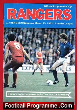 Glasgow Rangers v Aberdeen 1982